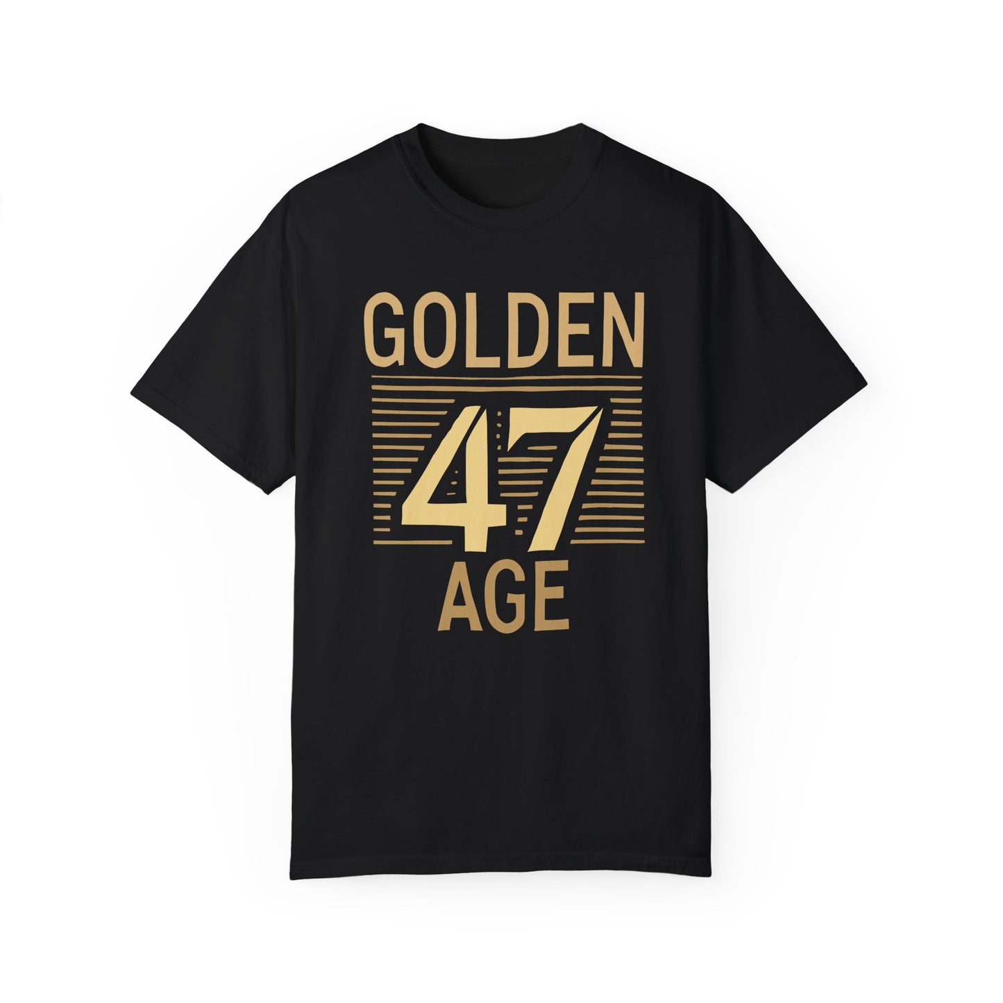 Golden Age 47 T-Shirt – Bold Gold on Black