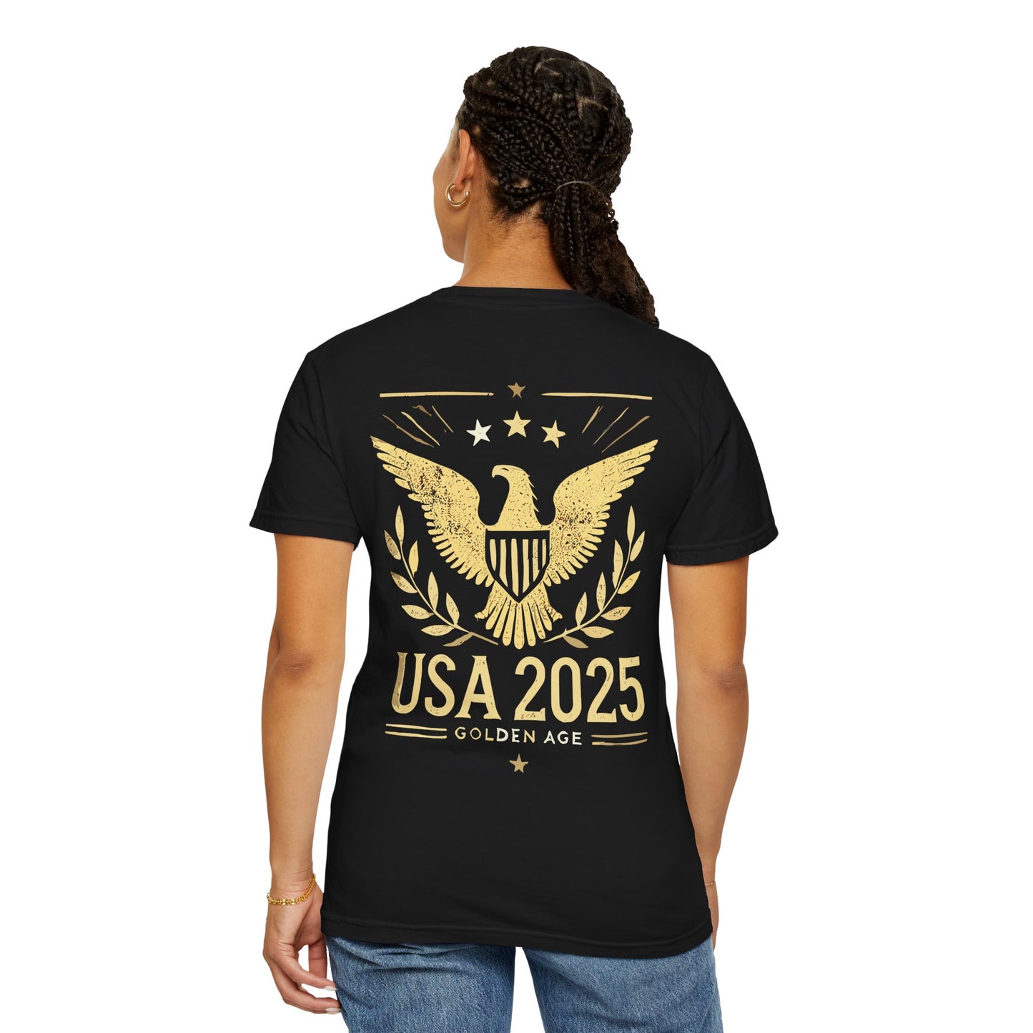 Golden Age T-Shirt – Distressed Gold on Black