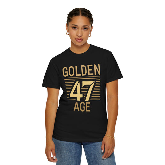 Golden Age 47 T-Shirt – Bold Gold on Black